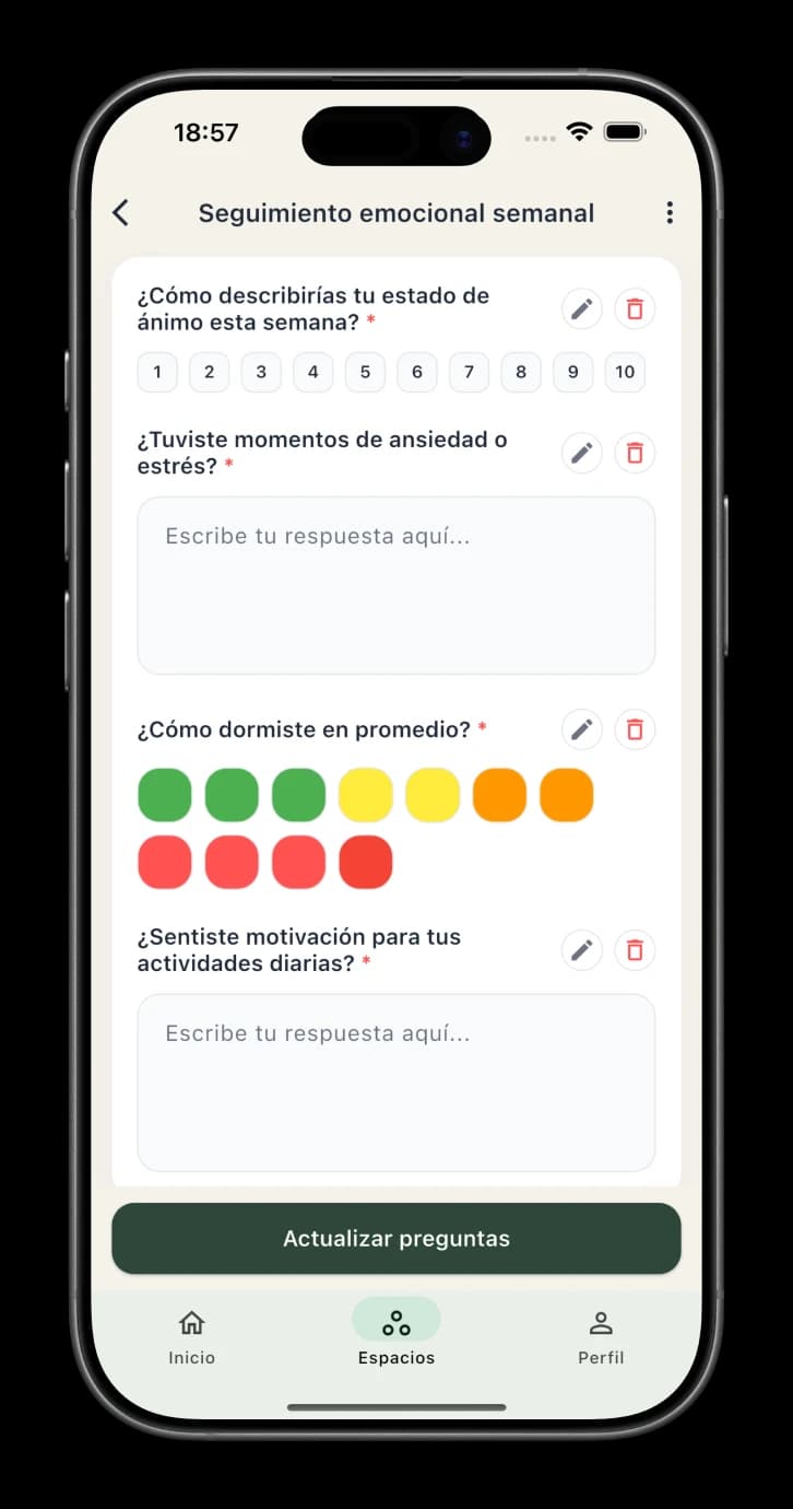 Vista de historial clínico digital